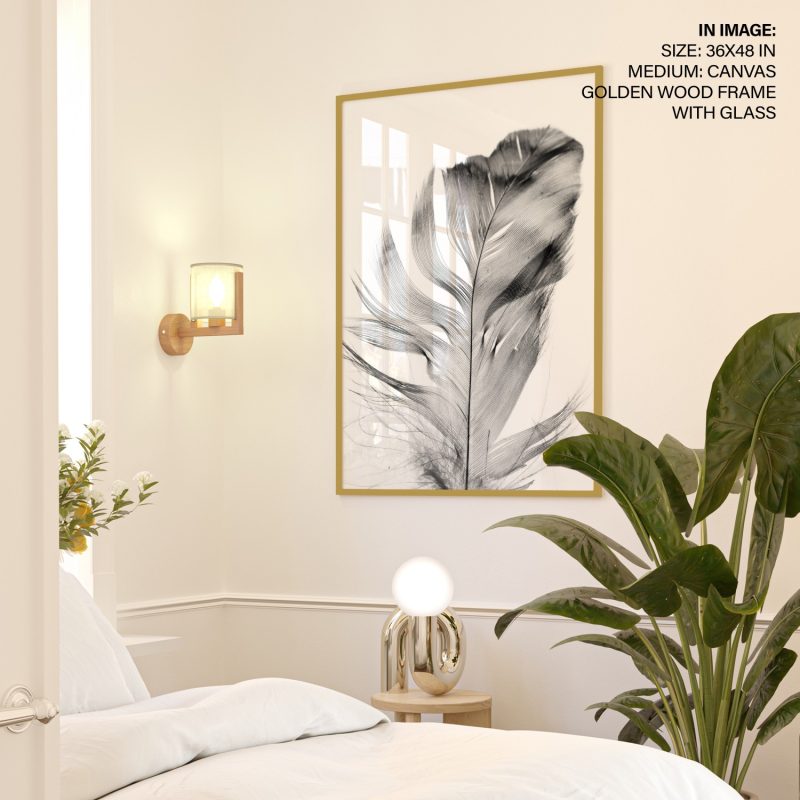 Minimalist Detailed Feather Close-up – Wall Decor