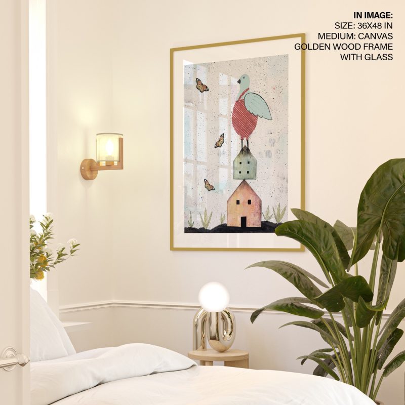 Contemporary Bird Houses Butterflies – Wall Hanging