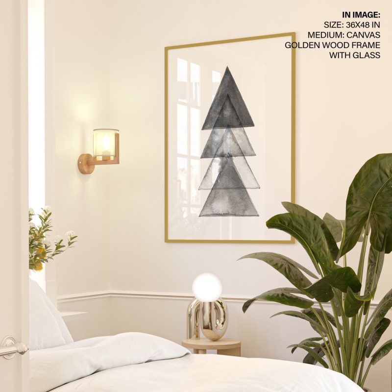 Minimalist Gray Stacked Triangles – Wall Hanging
