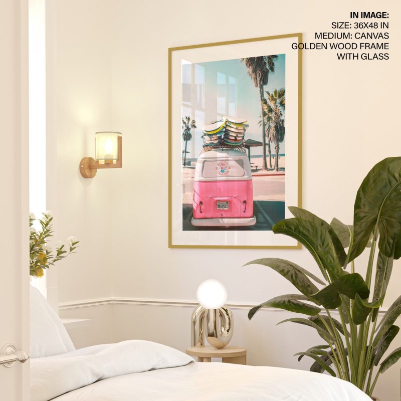Nature Pink Vw Van Surfboards – Wall Hanging