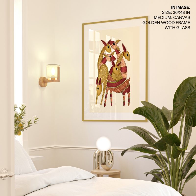 Gond Six Patterned Deer – Home Decor