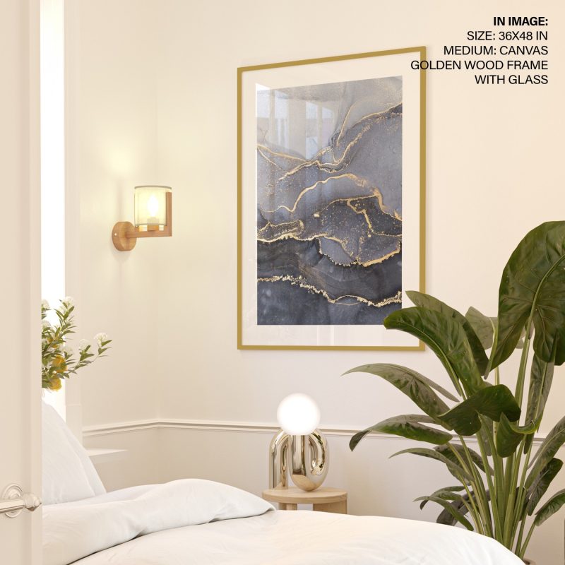 Abstract Fluid Art Gold – Wall Decor
