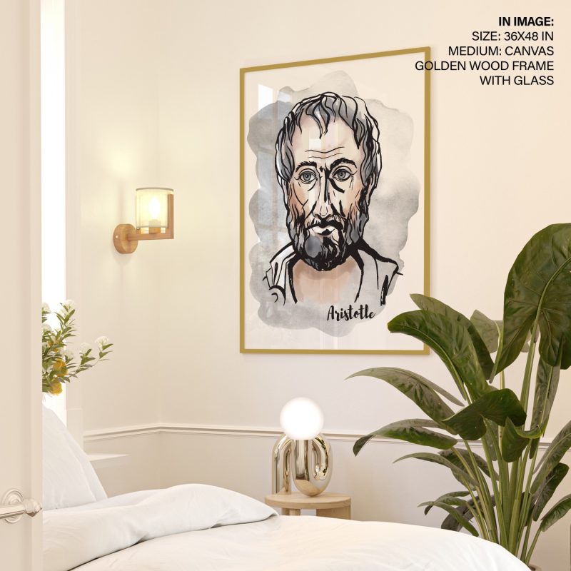 Fine Art Watercolor Aristotle Portrait – Wall Painting