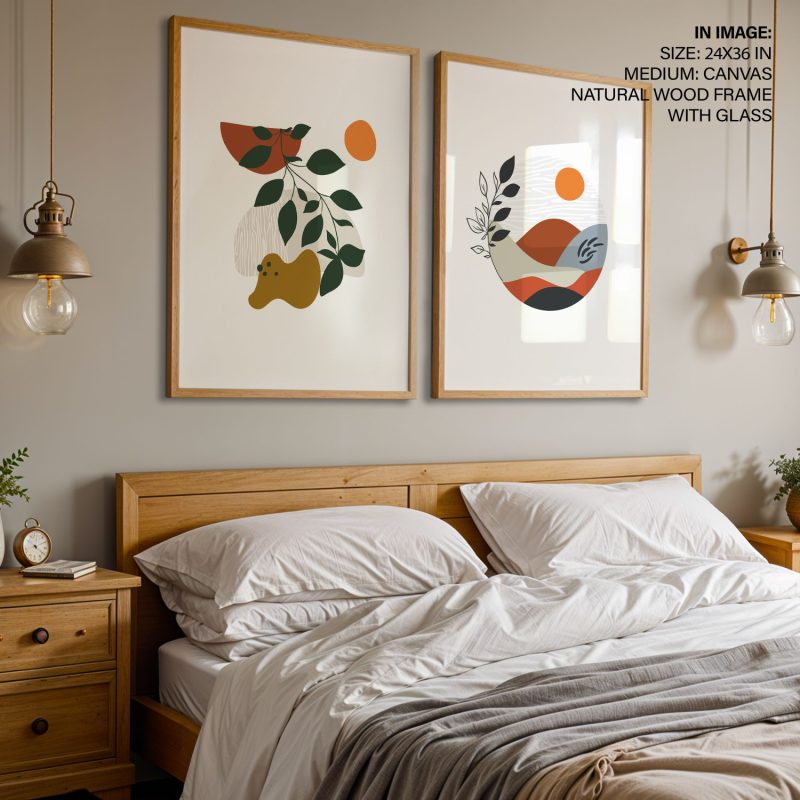 Abstract Botanical Sun Shapes – Home Decor