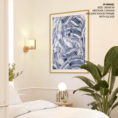 Blue Spiral Brushstrokes