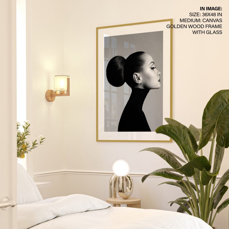 Minimalist Black White Profile Woman – Home Decor