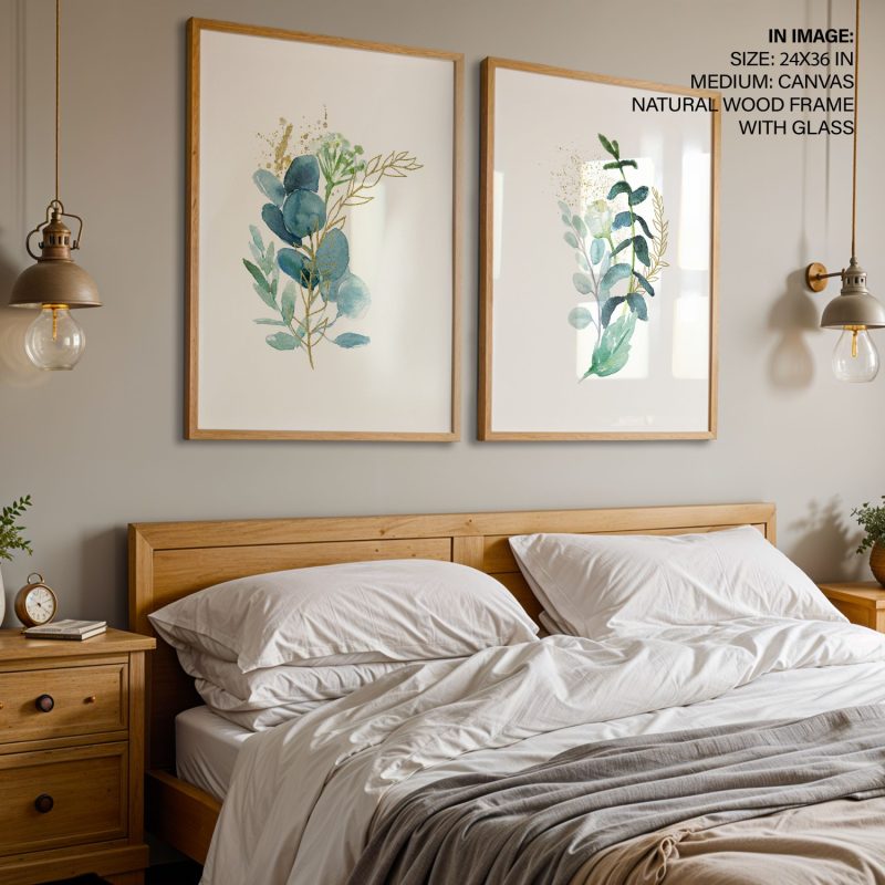 Botanical Eucalyptus Gold Accents – Home Decor