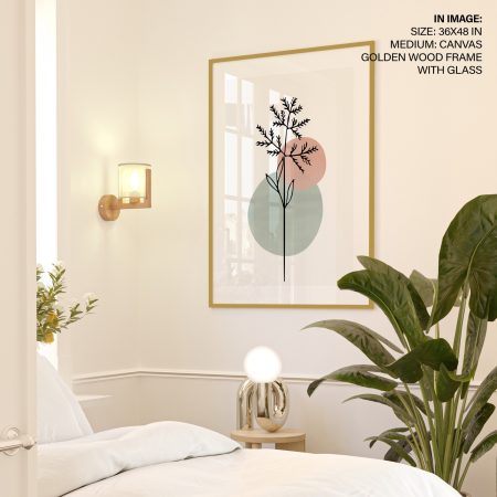 Abstract minimalistic neutral botanical leaves