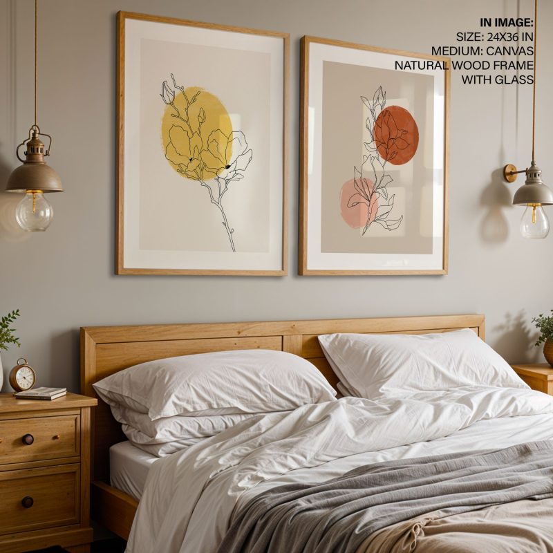 Minimalist Flowers Abstract Circles – Home Decor