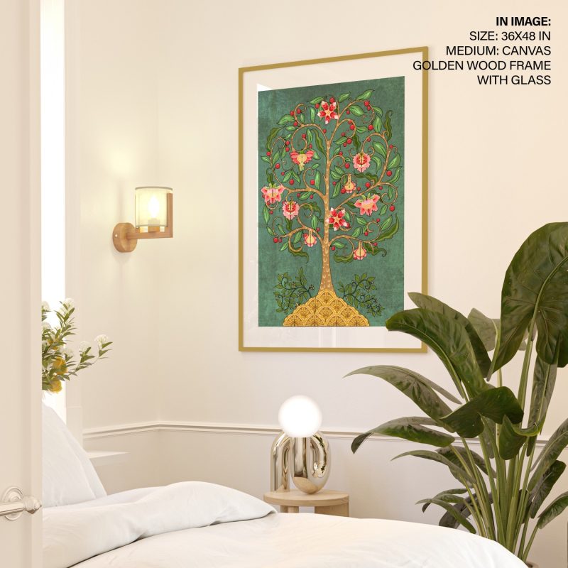 Botanical Stylized Tree Flowers Berries – Wall Art