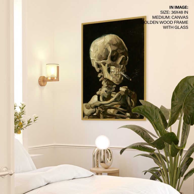 van gogh skull with cigarette The of a Skeleton Burning as it employs a restrained color palette to convey his vision Skull of a Skeleton with