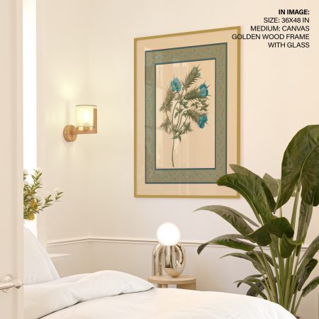 Botanical Plant with Blue Flowers – Wall Painting