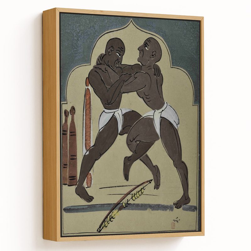 Wrestler by Nandalal Bose (1937)