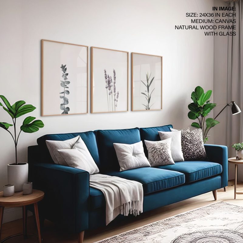 Botanical Eucalyptus Lavender Green Leaves – Wall Painting