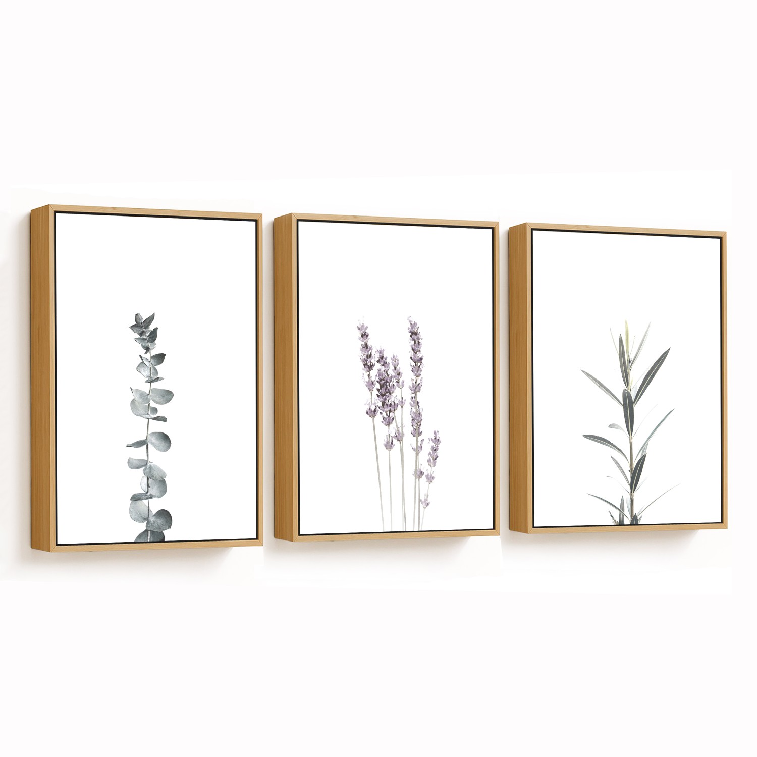 Lavender Watercolor Plants Framed Wall Art Set of 3