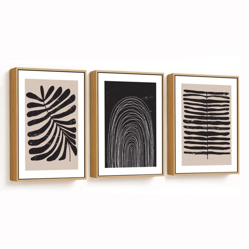 Set of 3 obsidian chronify grunge leaves