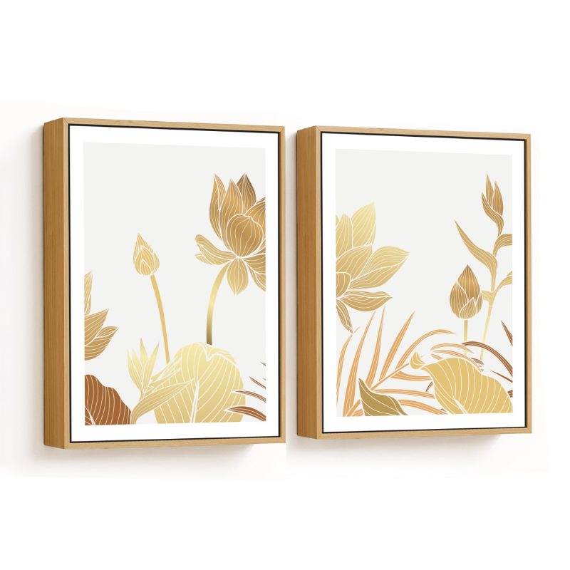 Set of 2 prosperous lotus