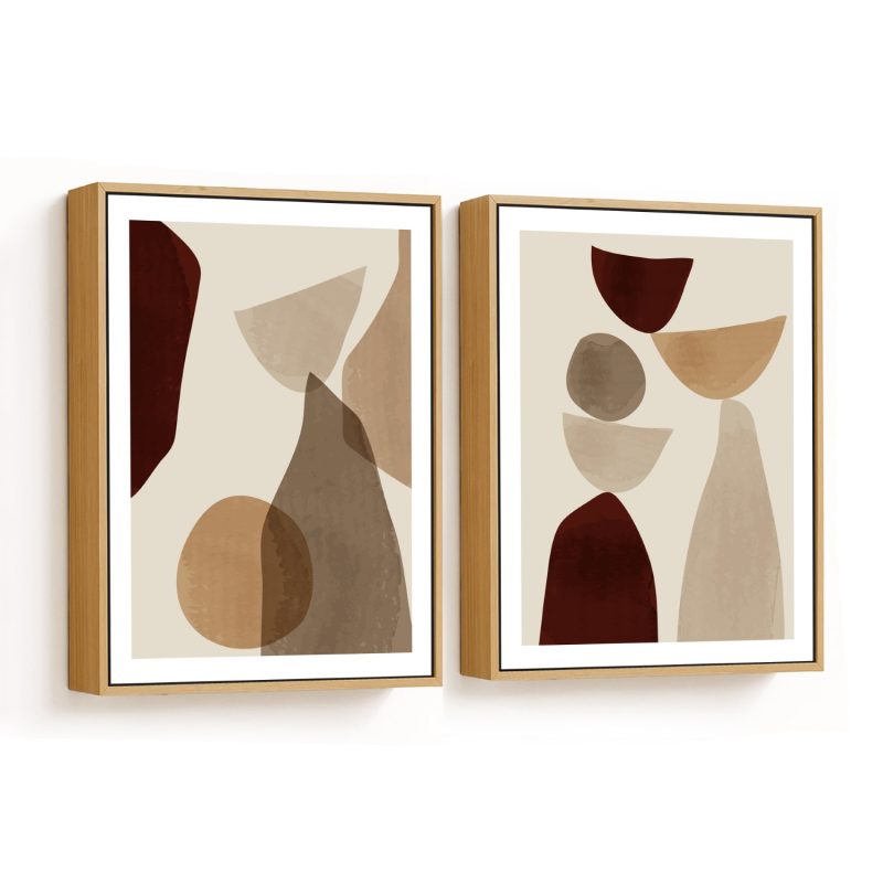 Set of 2 vine and beige stones