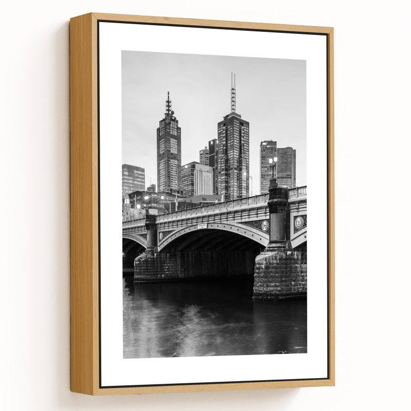 Monochrome View of City Above Bridge