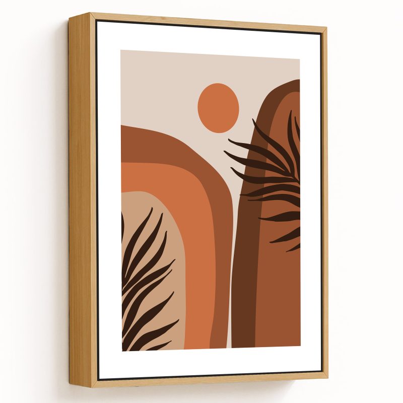 Boho figures and leaves sun