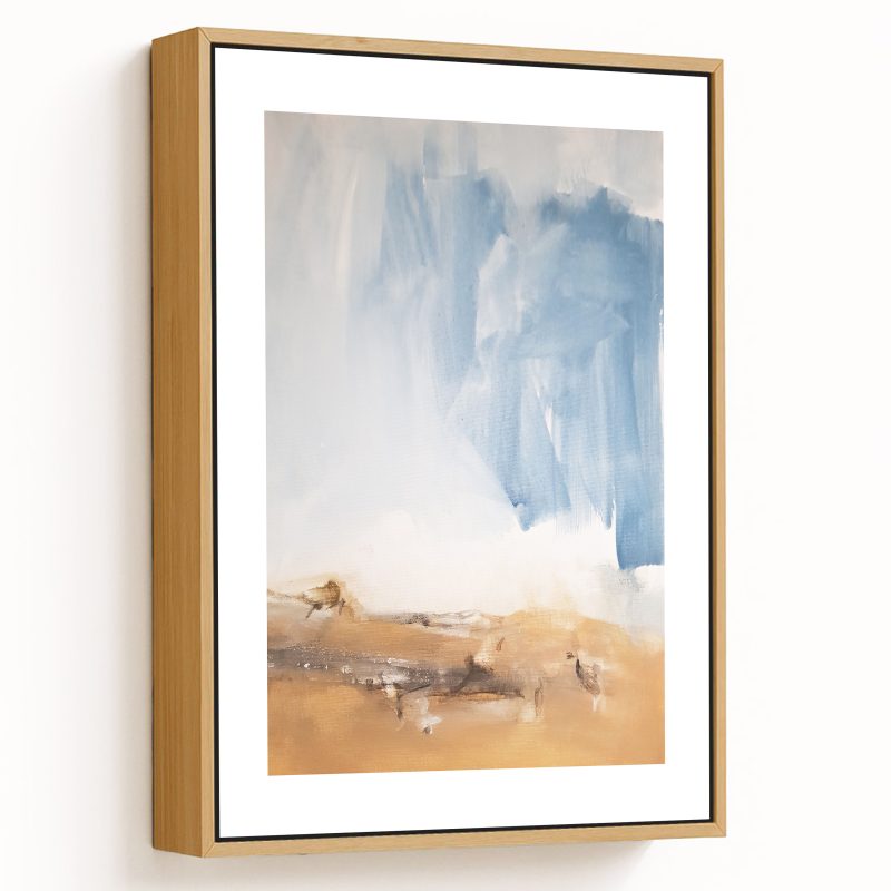 Pale brown landscape abstract painting