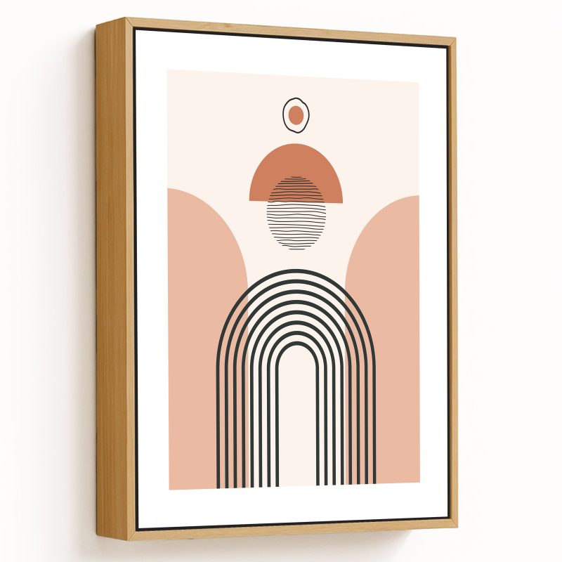 Modern mid century boho shapes and line art #720