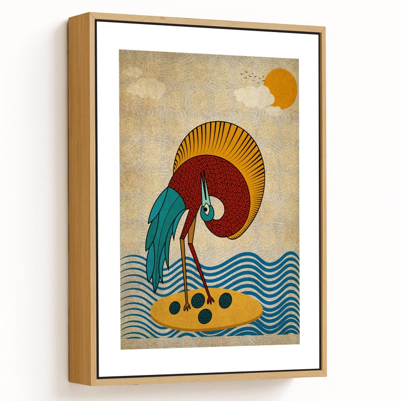 Traditional gond style flamingo