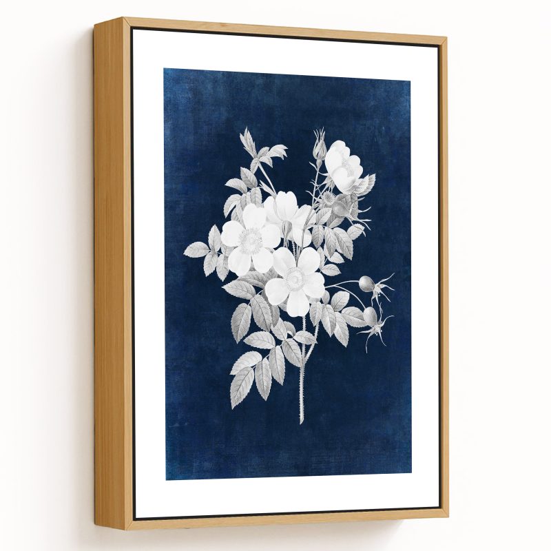White rose of york flower - Indigo Pressed