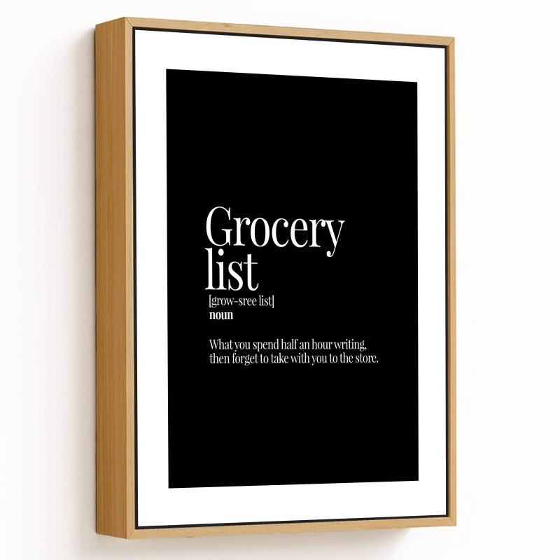 Grocery list - Funny Dictionary Definition