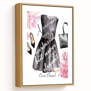 coco chanel little black dress quote Framed Art | Whoever said Money can't buy happiness, Didn't know where to go shopping – Wall Art Floor-Length Evening Dresses Donna Karan Women's Satin Color:Custom Color( Special instructions For Seller) Coco Chanel Dress Impeccably