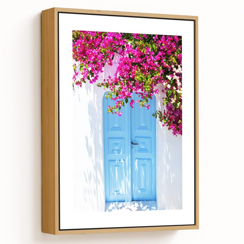 Old sightly traditional greek blue door