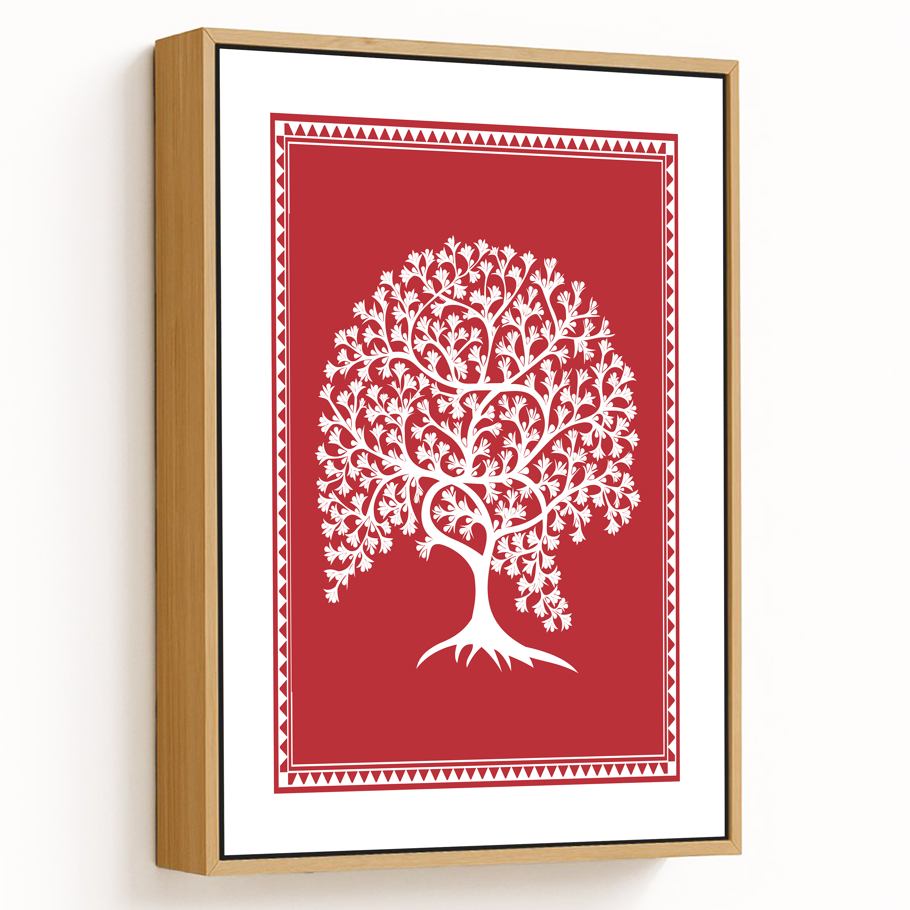 Warli Art Large White Tree