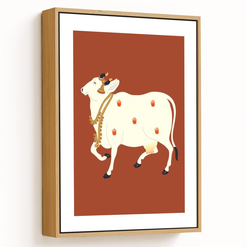 Indian traditional kamdhenu pichwai art