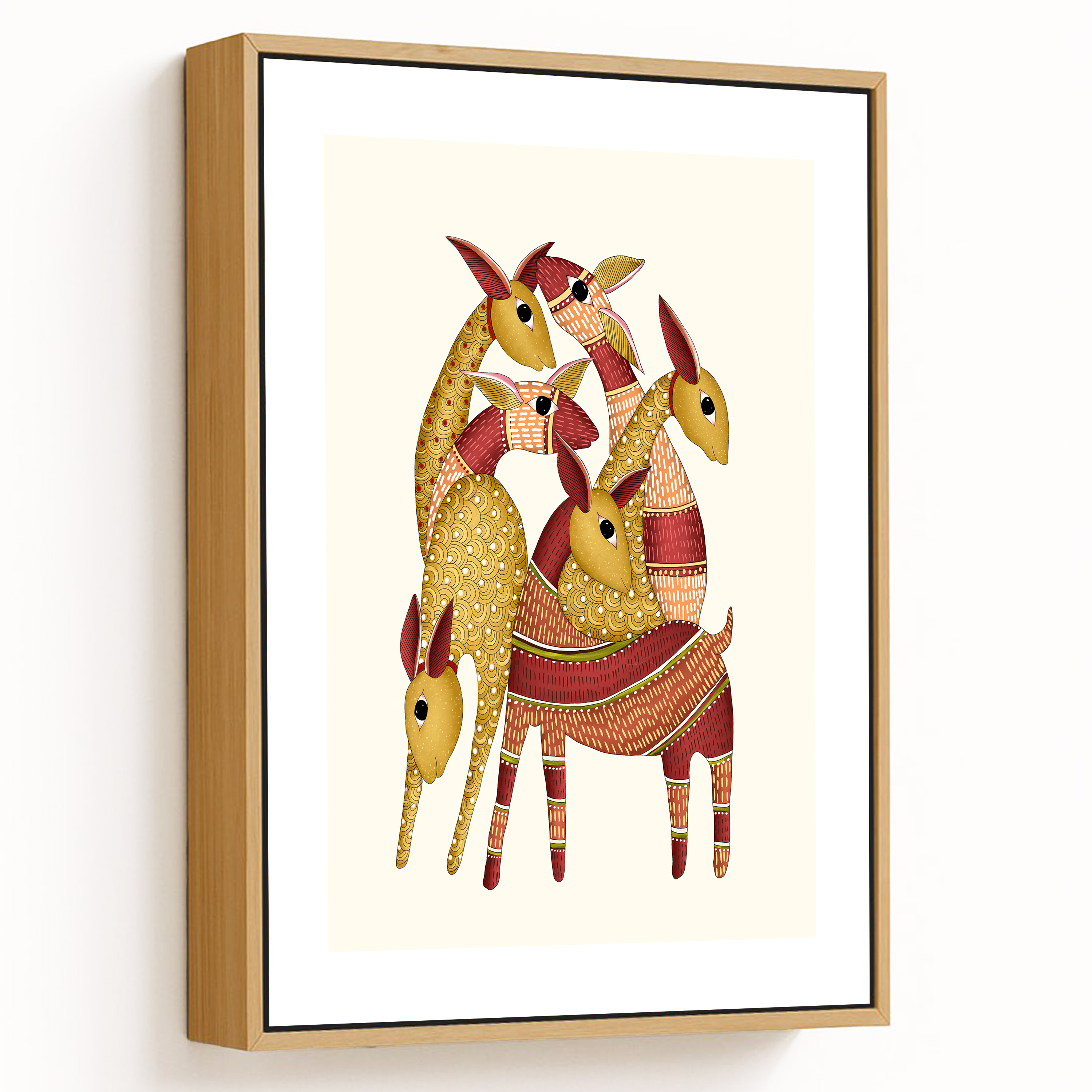 Tribal Gond Art Ethnic Deer Painting