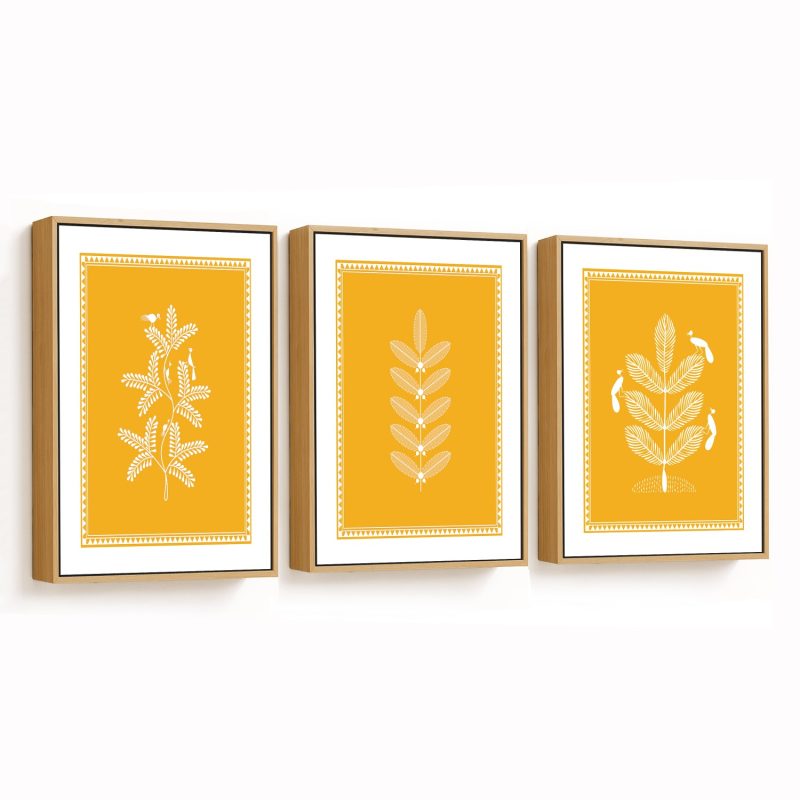 Set of 3 warli art plants