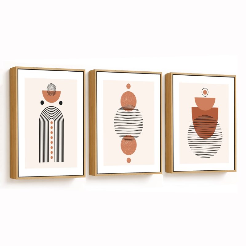 Set of 3 minimalistic boho line art figures