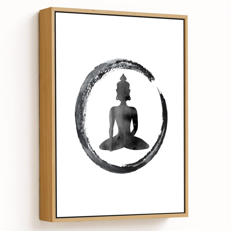 Black Gray watercolor buddha