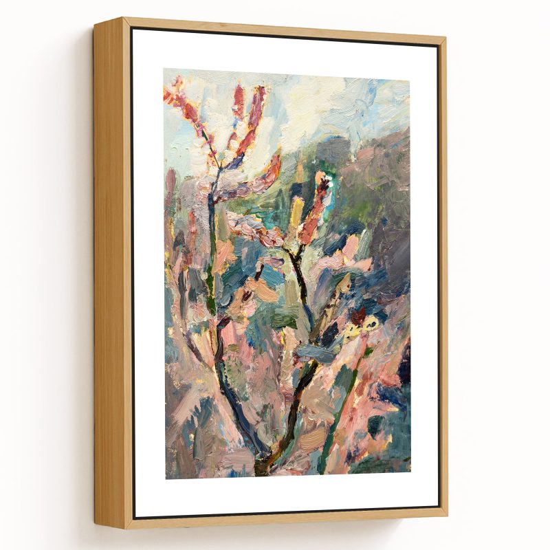 Abstract painting pink tree