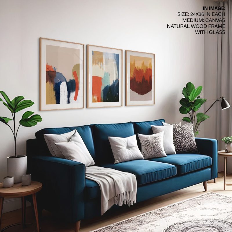 Abstract Three Colorful Brushstrokes – Wall Painting