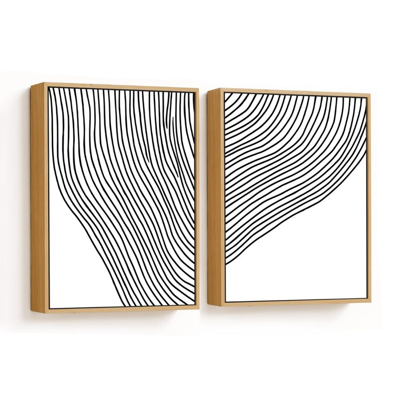 Line Art, Minimalist Abstract Art Frame Set Of 2, Modern Wall Art, Abstract Art Print, Contemporary Posters
