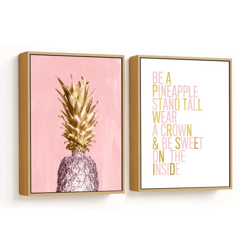 Set of 2 pink pineaplle