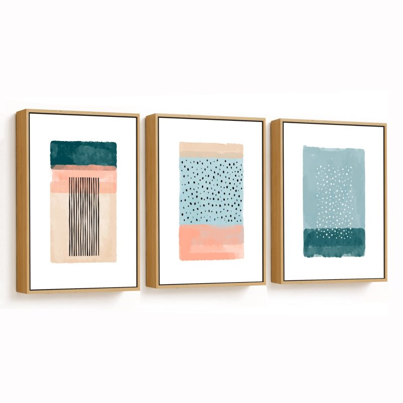 Set of 3 colorful minimalistic rothko concept art
