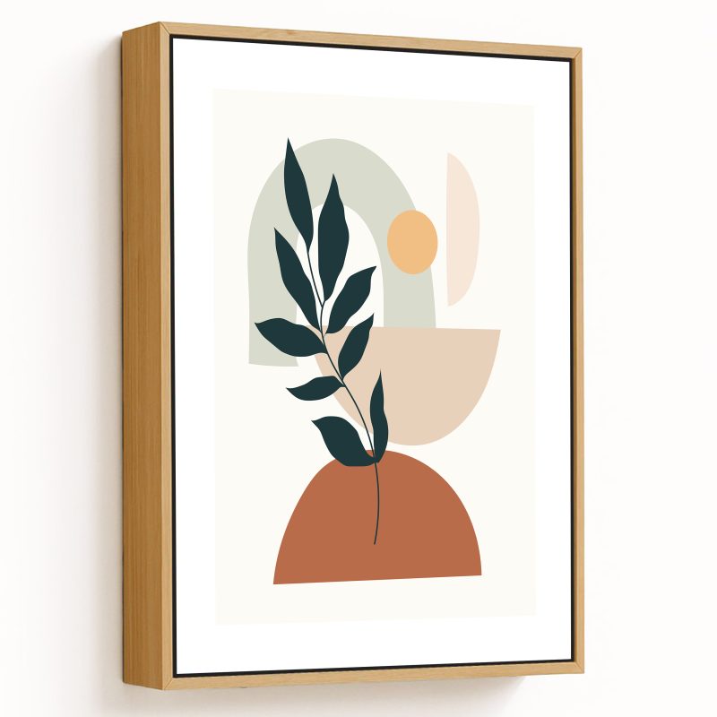 Abstract boho silhouette figure botanical