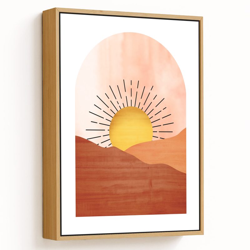 Abstract spatial mountains sunset