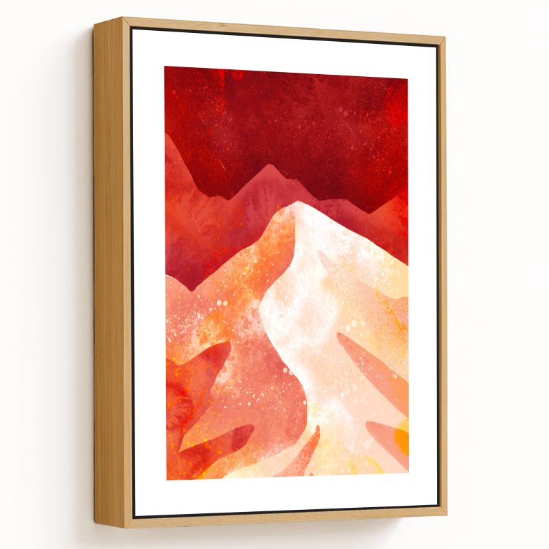 Abstract fury red mountain landscape #254