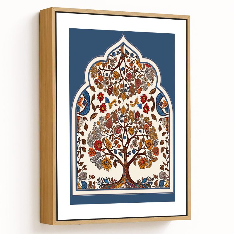 Kalamkari Tree Jharokha Blue