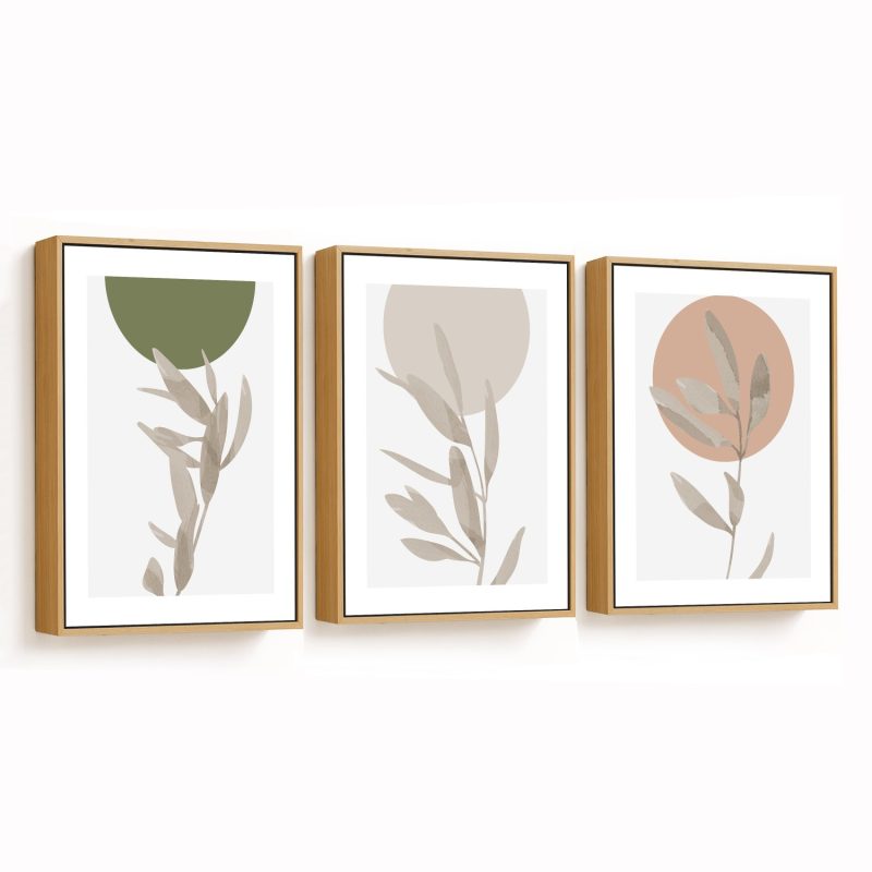 Set of 3 minimalist abstract botanical