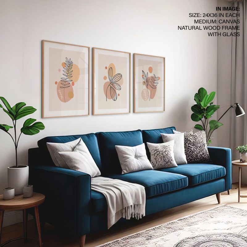 Three Botanical Leaves and Shapes – Wall Painting