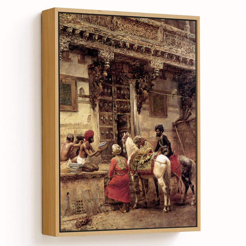 Craftsman Selling Cases By A Teak Wood Building, Ahmedabad by Edwin Lord Weeks (1885)