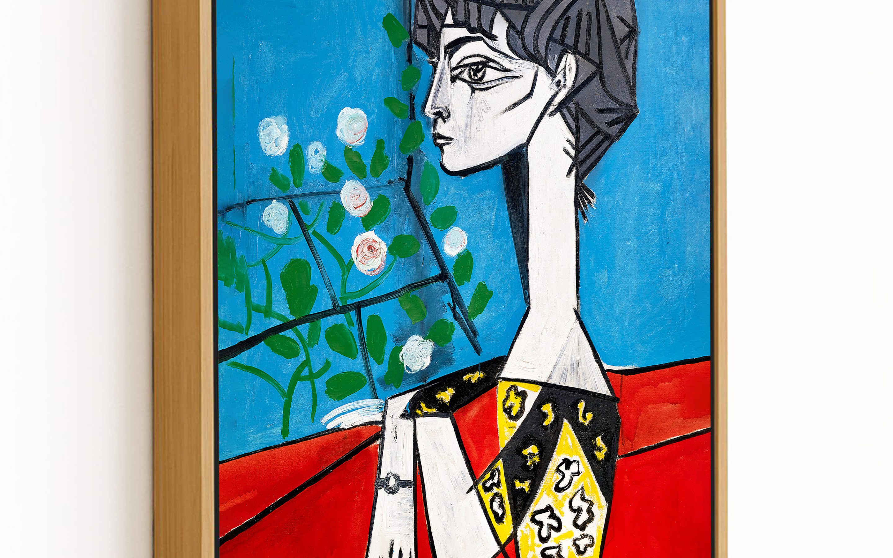 アート・デザイン・音楽 Picasso et Jacqueline Wall Decor | Jacqueline with flowers by Pablo Picasso (1954